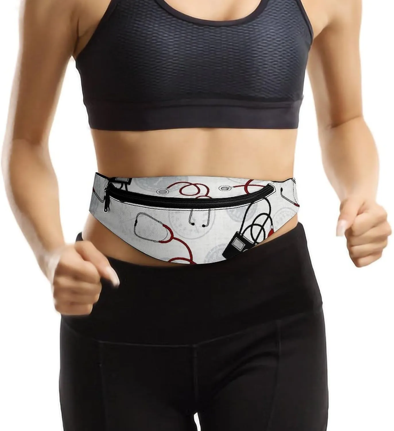 Calling All Nurses Blood Pressure White Crossbody Waist Bag with Large Capacity And Portability