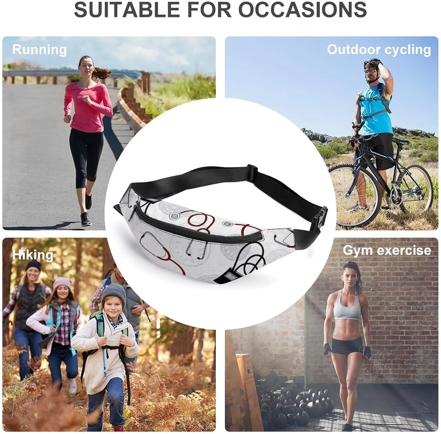 Calling All Nurses Blood Pressure White Crossbody Waist Bag with Large Capacity And Portability