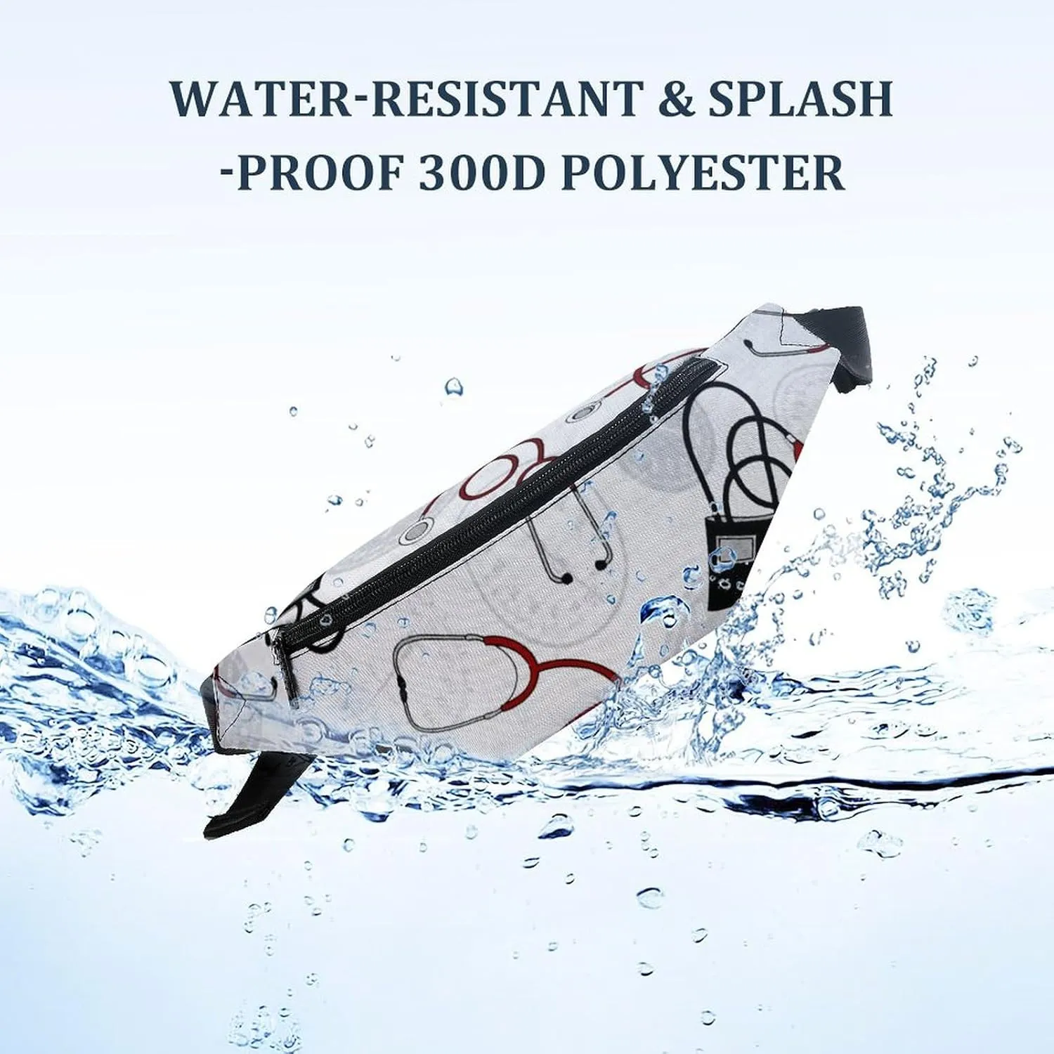 Calling All Nurses Blood Pressure White Crossbody Waist Bag with Large Capacity And Portability