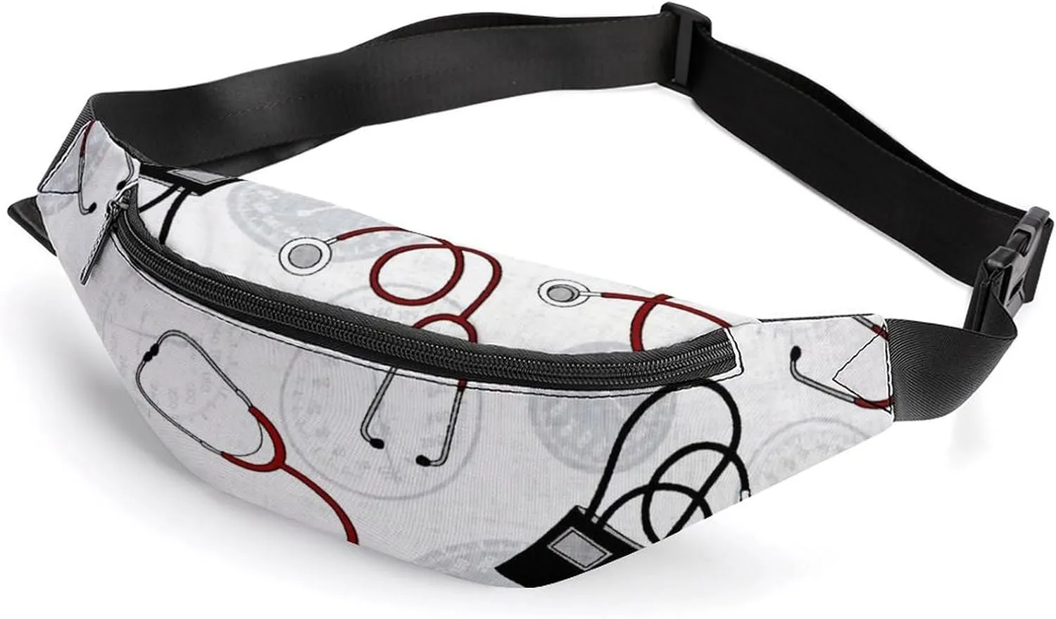 Calling All Nurses Blood Pressure White Crossbody Waist Bag with Large Capacity And Portability