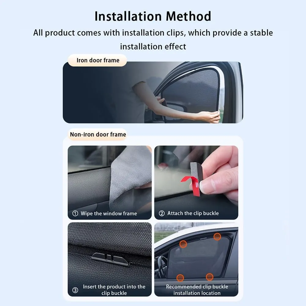 Car Window Shades for Buick Excelle Touring Edition, Breathable Mesh Sun Shield Car Window Shade Sunshades Privacy Curtains Heat Block Car Side Window Sun Shade,7pcs Wholecar