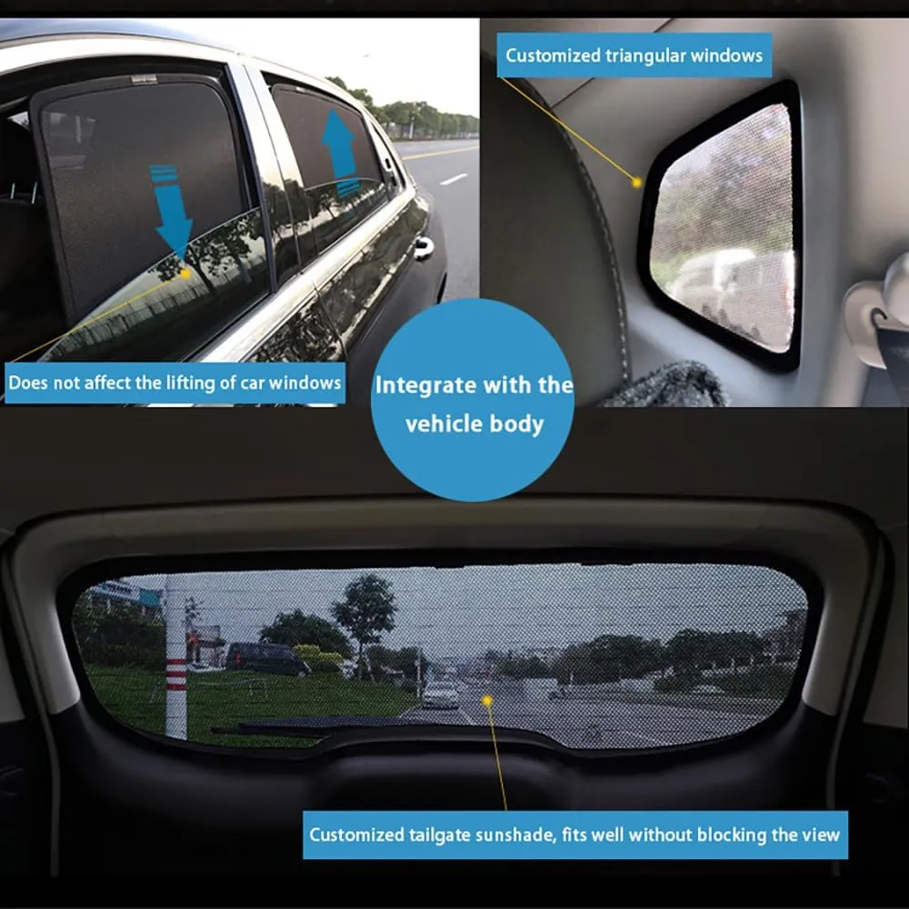 Car Window Shades for Buick Excelle Touring Edition, Breathable Mesh Sun Shield Car Window Shade Sunshades Privacy Curtains Heat Block Car Side Window Sun Shade,7pcs Wholecar