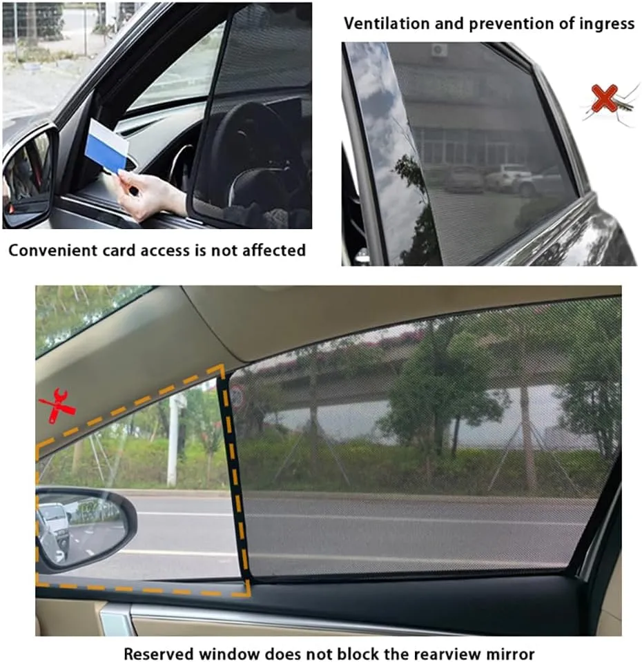 Car Window Shades for Buick Excelle Touring Edition, Breathable Mesh Sun Shield Car Window Shade Sunshades Privacy Curtains Heat Block Car Side Window Sun Shade,7pcs Wholecar