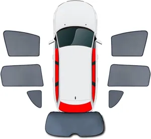 Car Window Shades for Buick Excelle Touring Edition, Breathable Mesh Sun Shield Car Window Shade Sunshades Privacy Curtains Heat Block Car Side Window Sun Shade,7pcs Wholecar