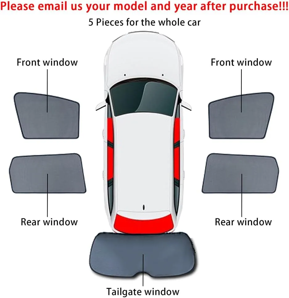 Car Window Shades for Suzuki Vitra 2014-2019, Breathable Mesh Sun Shield Car Window Shade Sunshades Privacy Curtains Heat Block Car Side Window Sun Shade,5pcs Wholecar