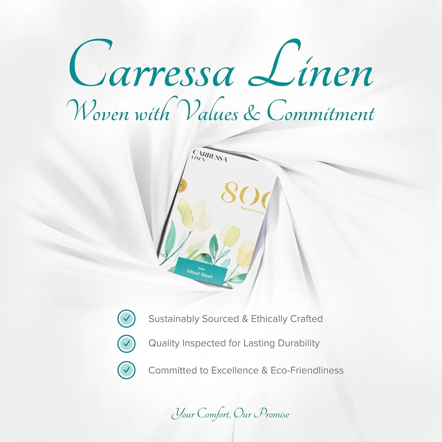 Carressa Linen Luxury 100% Egyptian Cotton King Fitted Sheet Only - Premium 800 TC Hotel Quality Deep Pocket Cotton Fitted Sheet, Soft, Sateen Weave Bottom Sheet, Fits Mattress up to 18 in, Beach Sand