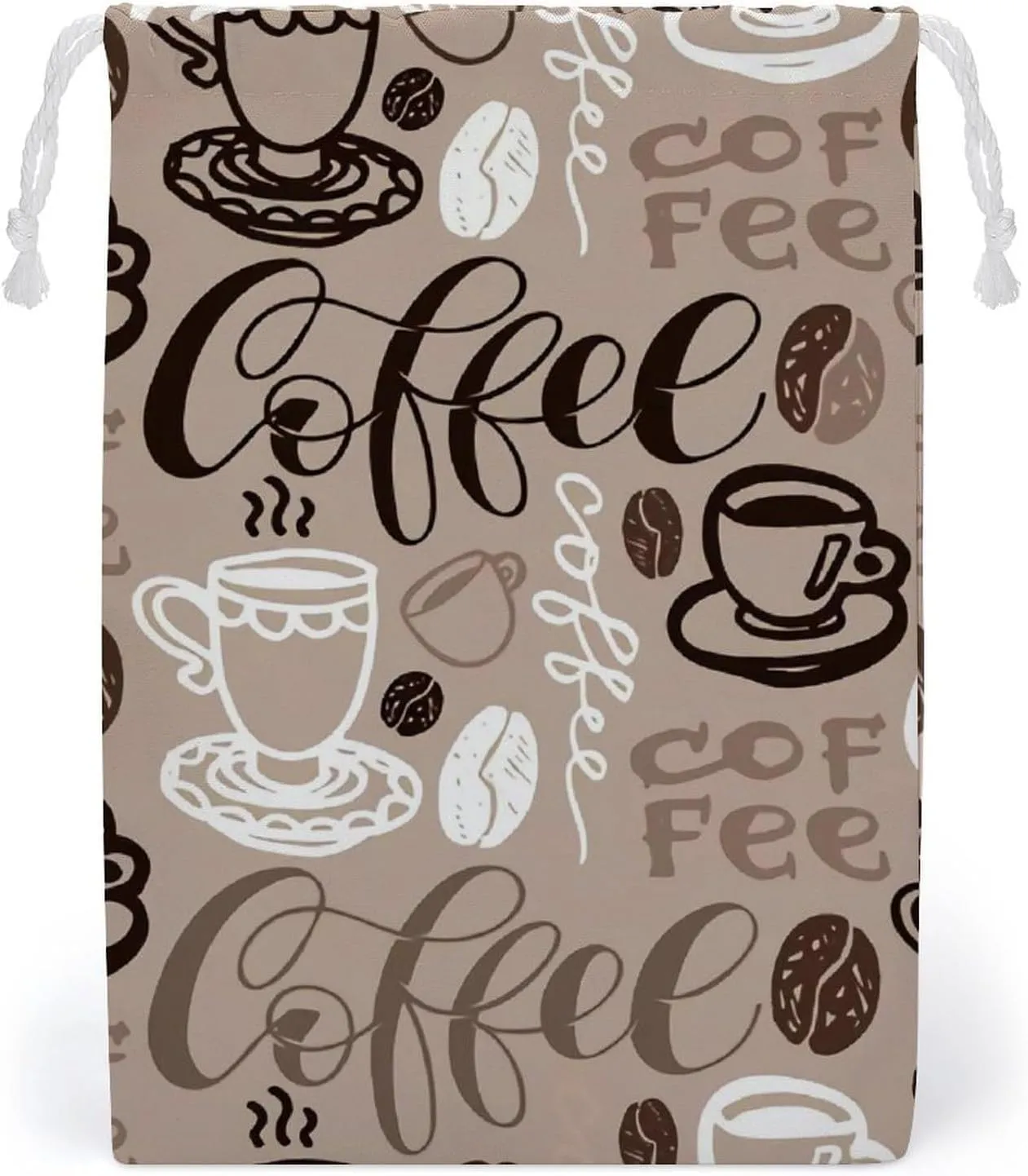 Cartoon Mushrooms Portable Large Capacity Canvas Drawstring Storage Bag