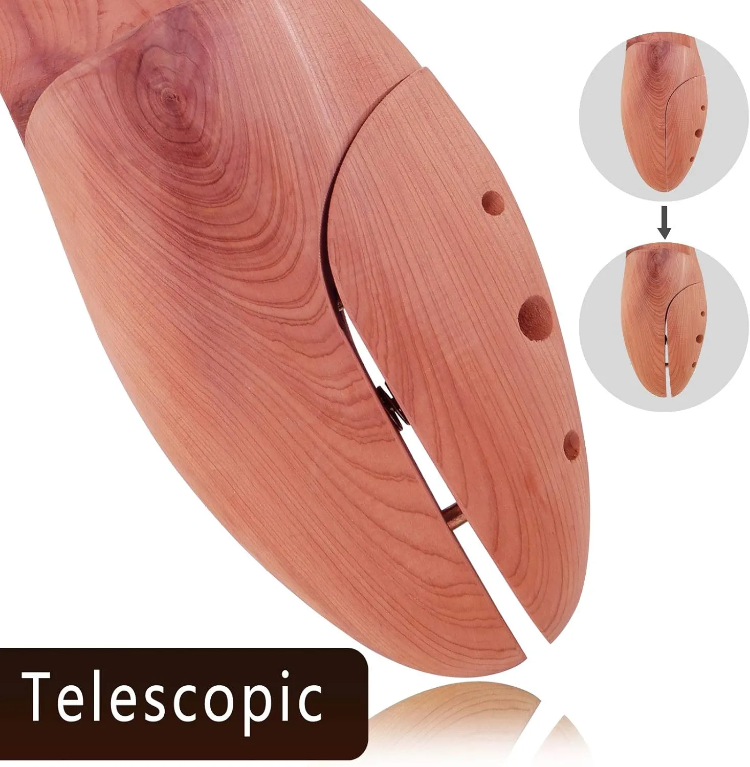 Cedar Space Cedar Shoe Trees for Men, 7.5-14 Sizes Cedar Shoe Trees, 2 Pairs Wooden Shoe Stretcher Tree