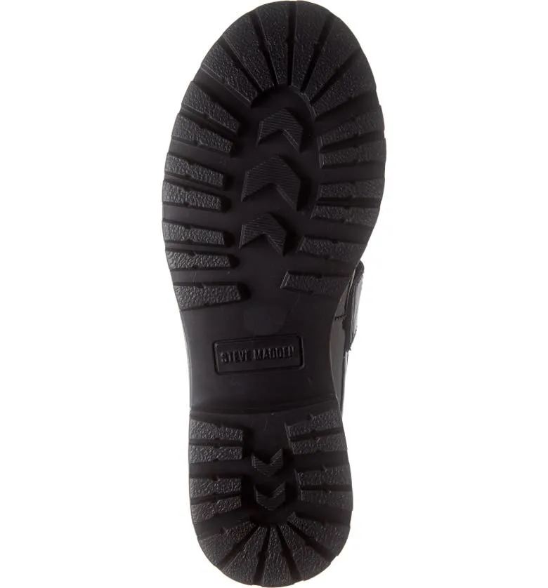 Chunky (10, BLACK) Black Reliable delivery Lug Unmatched variety Loafer Steve Leather Retro Madden Heel Sole Penny Low Lotto