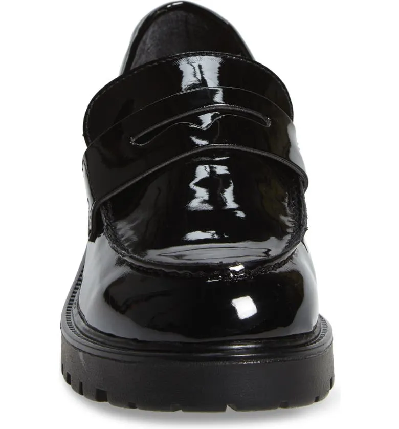 Chunky (10, BLACK) Black Reliable delivery Lug Unmatched variety Loafer Steve Leather Retro Madden Heel Sole Penny Low Lotto