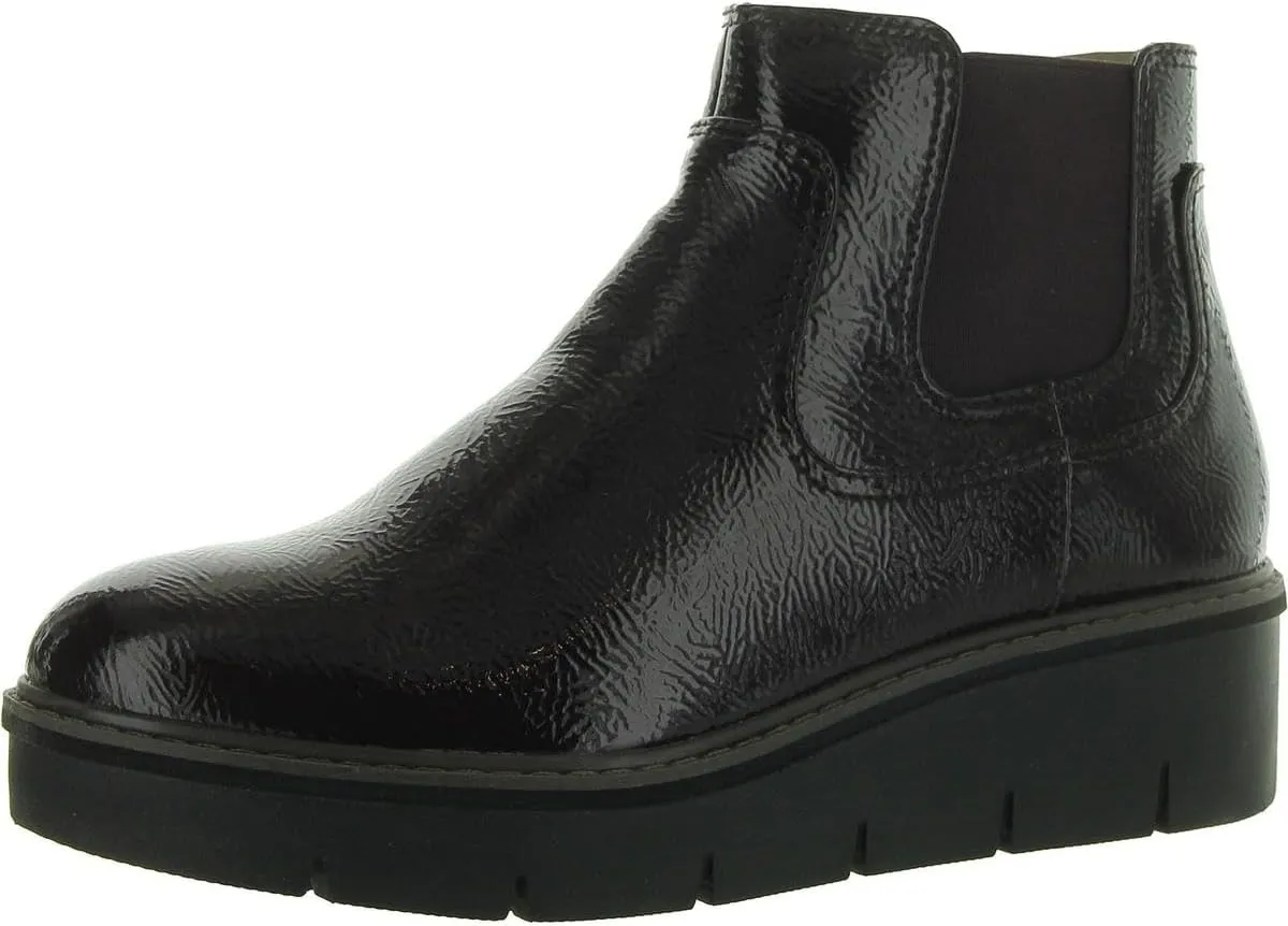 Clarks Womens AIRABELL STYLE Faux Leather Wedge Ankle Boots