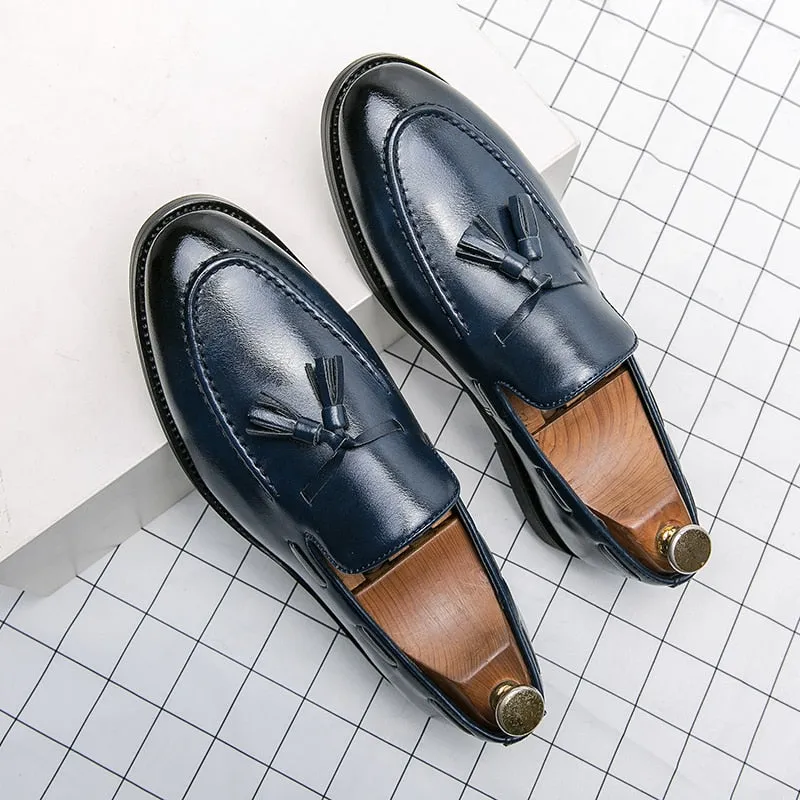 Classic Moccasin Autumn Leather Lazy Tassel Dress Shoes