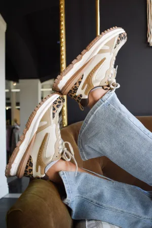 Color Block Chunky Sneakers- Neutral Leopard