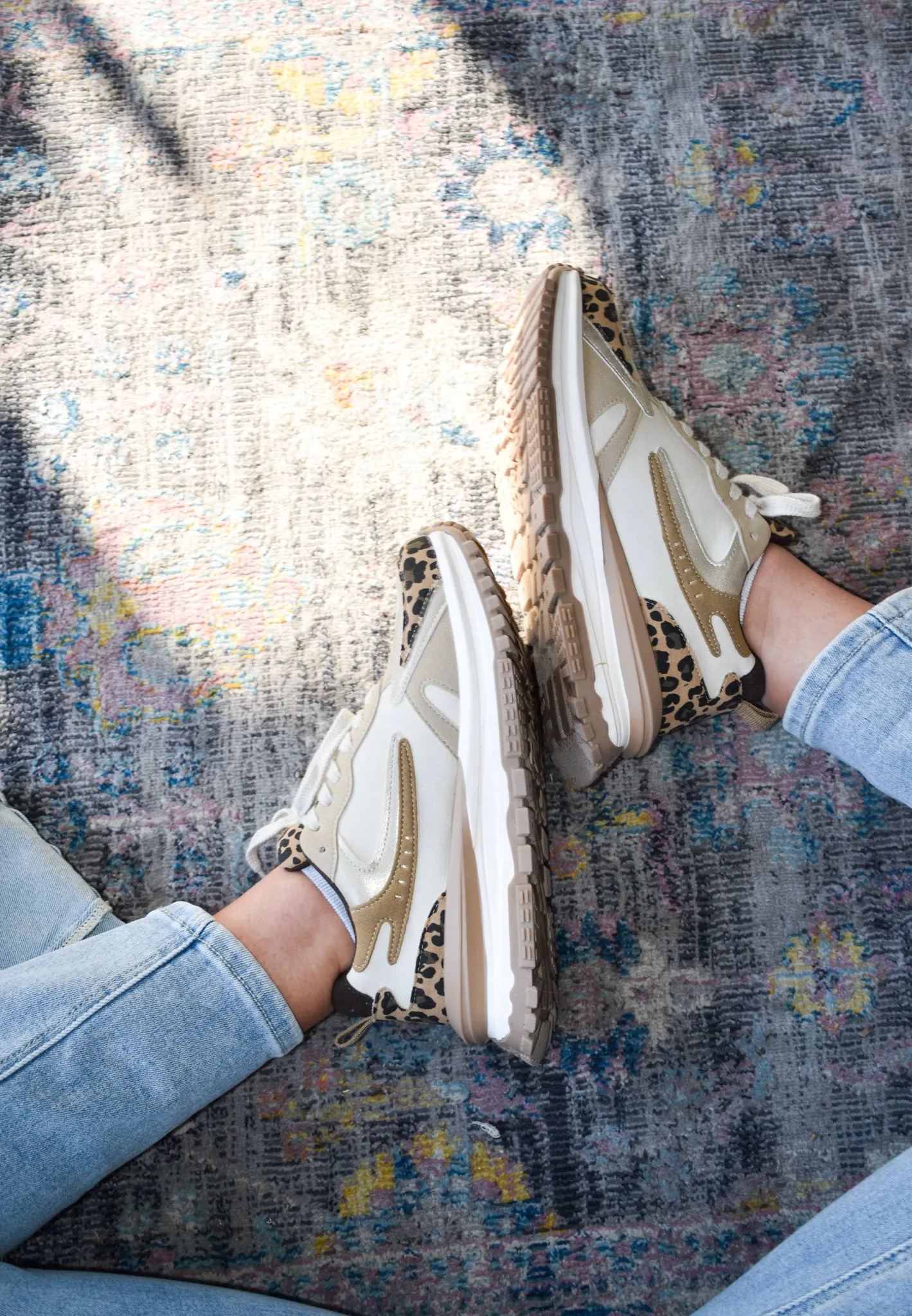 Color Block Chunky Sneakers- Neutral Leopard