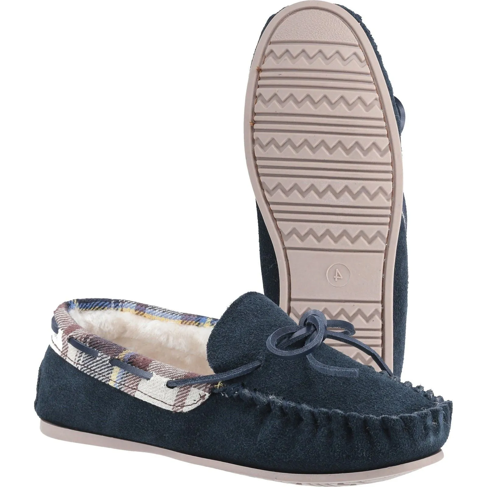 Cotswold Women's Kilkenny Moccasin Slipper in Navy