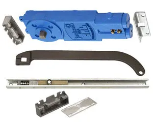 CRL Jackson® Adjustable Spring Power Multi Size 105º No Hold Open Overhead Concealed Closer with "S" Offset Slide-Arm Hardware Package