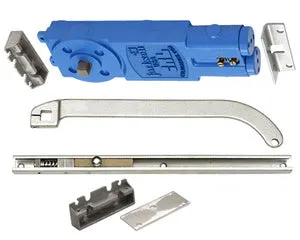 CRL Jackson® Adjustable Spring Power Multi Size 105º No Hold Open Overhead Concealed Closer with "S" Offset Slide-Arm Hardware Package