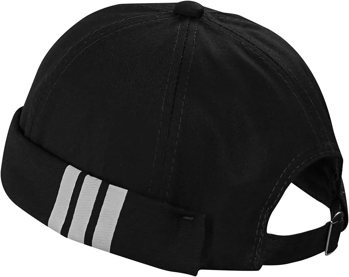 Croogo Mens Brimless Hat Rolled Cuff Harbour Hat Retro Strapback Docker Cap Casual Sailor Cap Unisex Docker Leon Beanie Hat