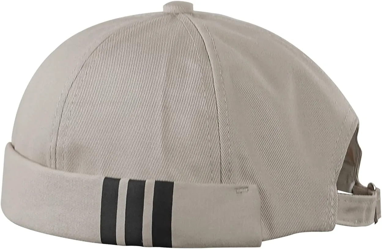 Croogo Mens Brimless Hat Rolled Cuff Harbour Hat Retro Strapback Docker Cap Casual Sailor Cap Unisex Docker Leon Beanie Hat