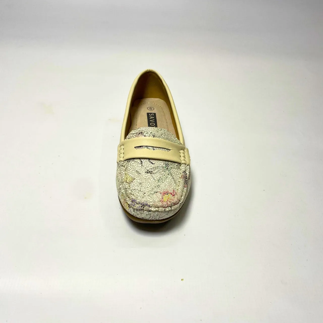 Cushion Walk beige floral moccasin
