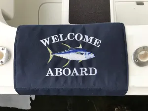 Custom Yellowfin Tuna Welcome Aboard Gunwale Cover Boarding Mat for Boat