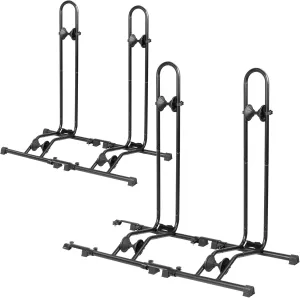 CyclingDeal Bike Floor Stand Parking Rack - for 20"-29" Mountain MTB & Road Bikes with Tire Width up to 2.4" or 5" Fat Bike - Bicycle Indoor Outdoor Garage Storage - Max Tire Width 2.4” for 4 Bikes