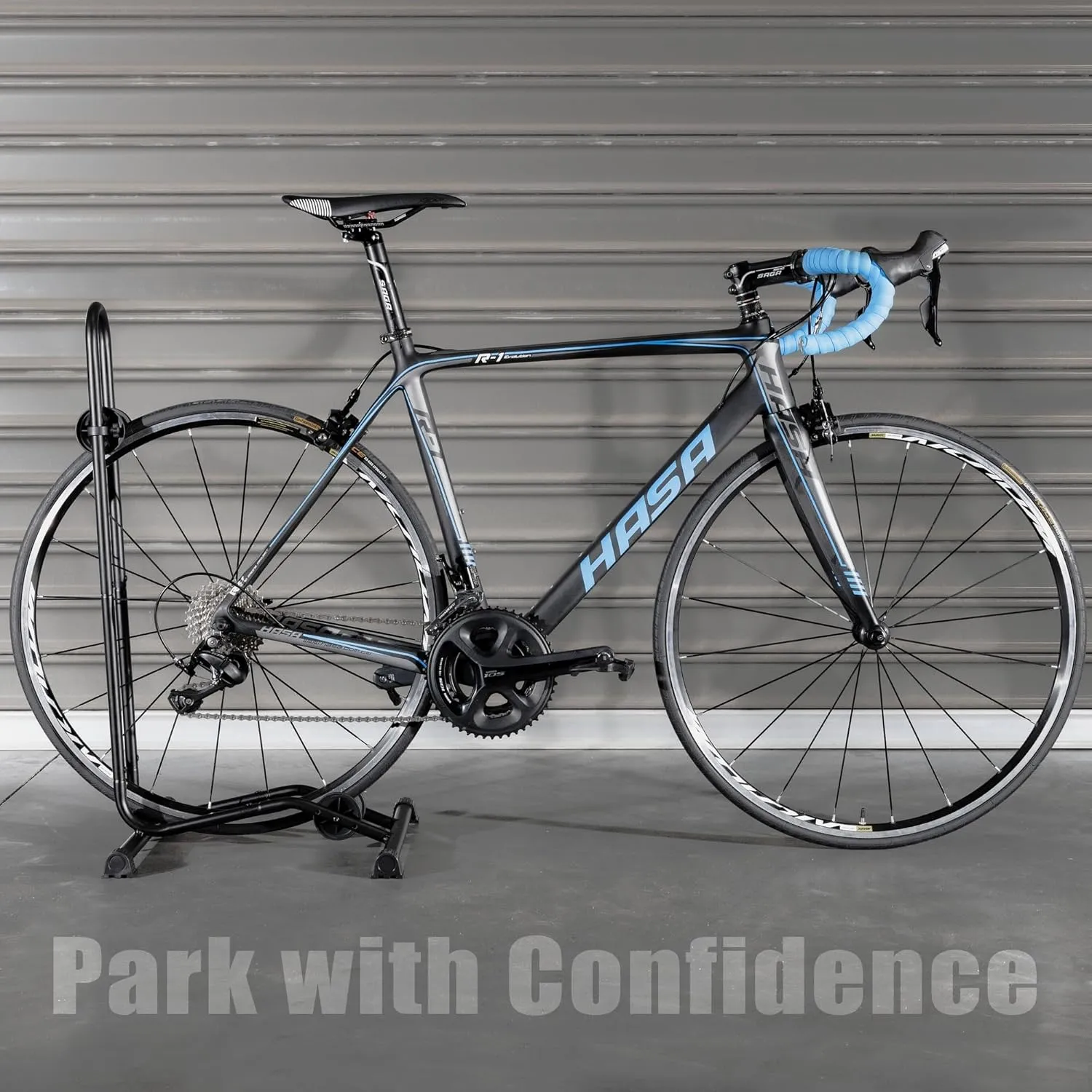 CyclingDeal Bike Floor Stand Parking Rack - for 20"-29" Mountain MTB & Road Bikes with Tire Width up to 2.4" or 5" Fat Bike - Bicycle Indoor Outdoor Garage Storage - Max Tire Width 2.4” for 4 Bikes
