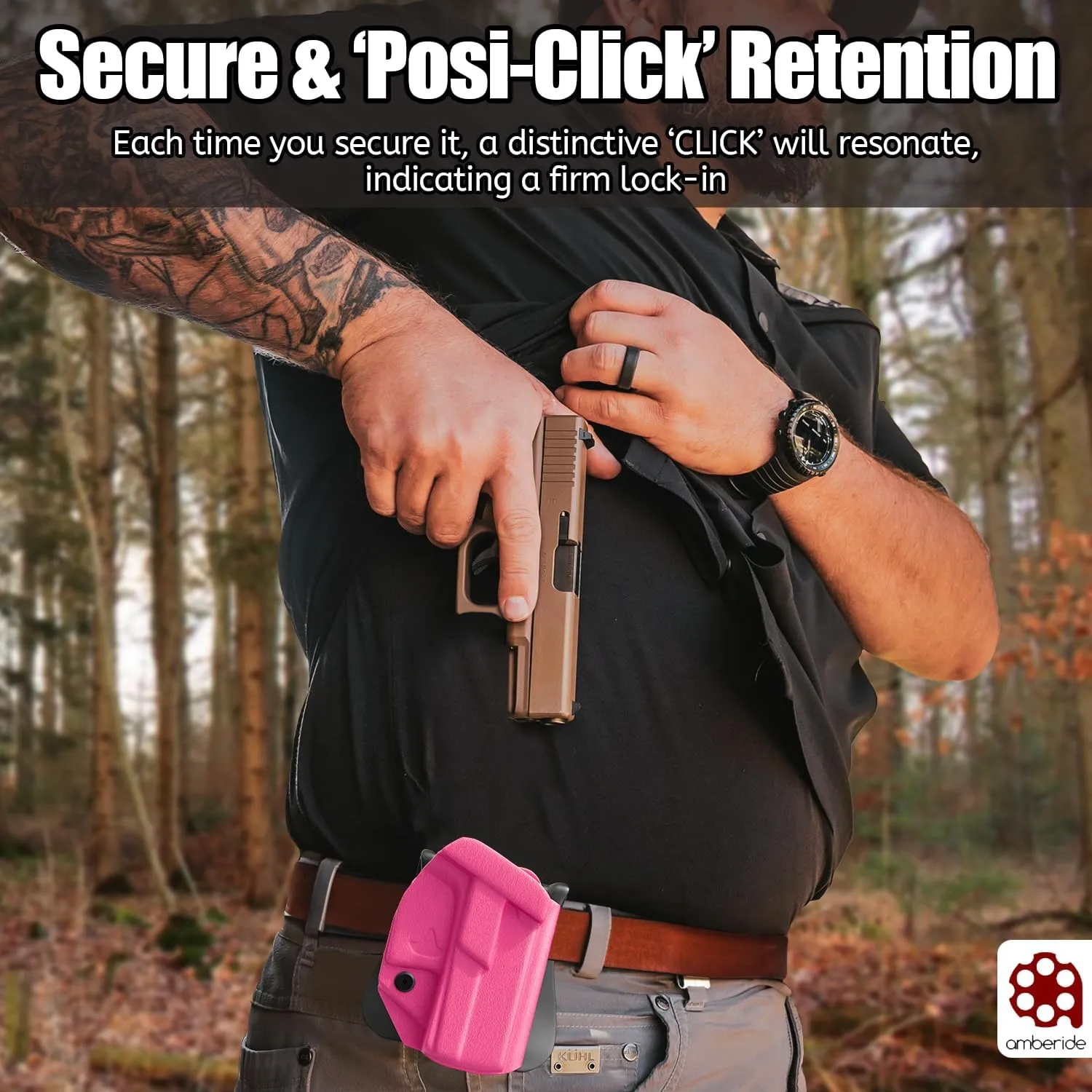 CZ P10C Holster IWB & OWB KYDEX Holster Fit: CZ P-10 C Pistol – Inside Waistband Concealed Carry – Adjustable Cant & 'Posi-Click' Retention – No Wear - No Jitter - Made in USA
