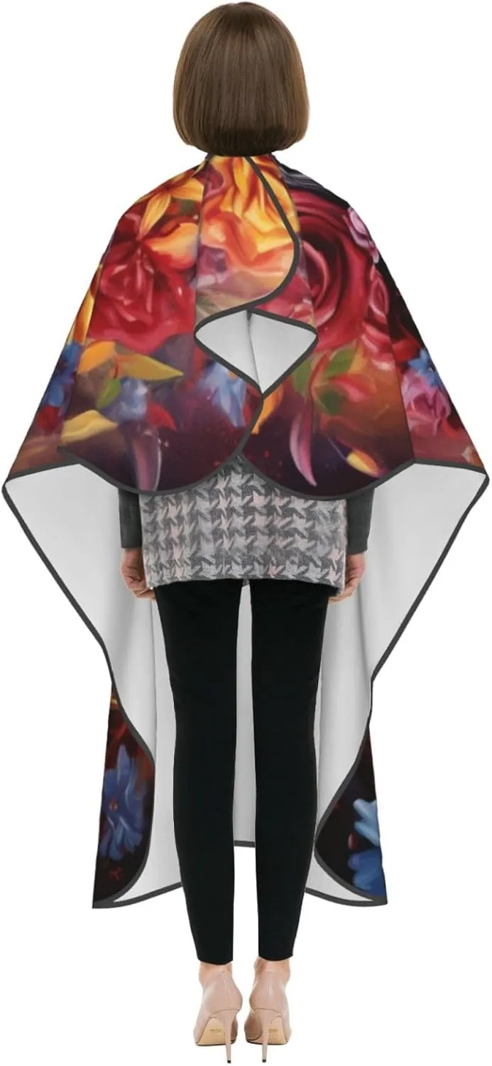 Day of The Dead Rose Sugar Skull Barber Cape with Adjustable Buckle Hair Cutting Salon Cape for Unisex, Perfect for Hairstylists