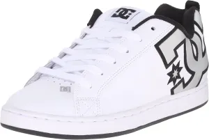 DC Women's Court Graffik Low Top Casual Skate Shoe, White/M Silver, 8