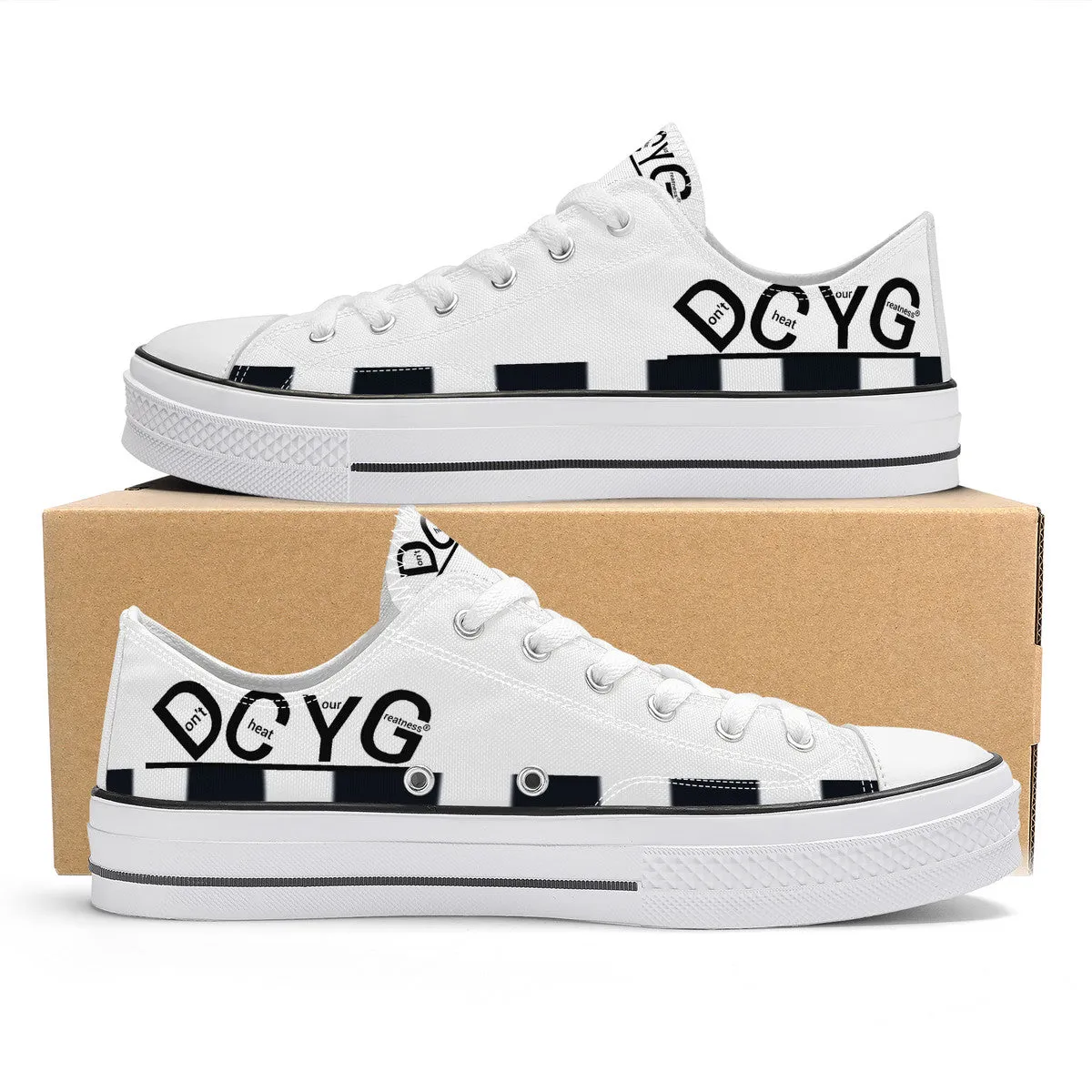 DCYG Xclusive Unisex Classic Low Top Canvas Shoes - White