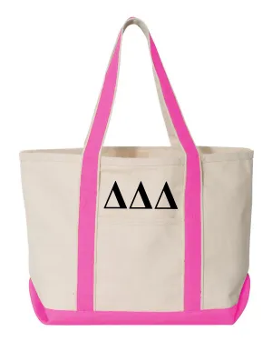 Delta Delta Delta Pink Boat Tote - Large