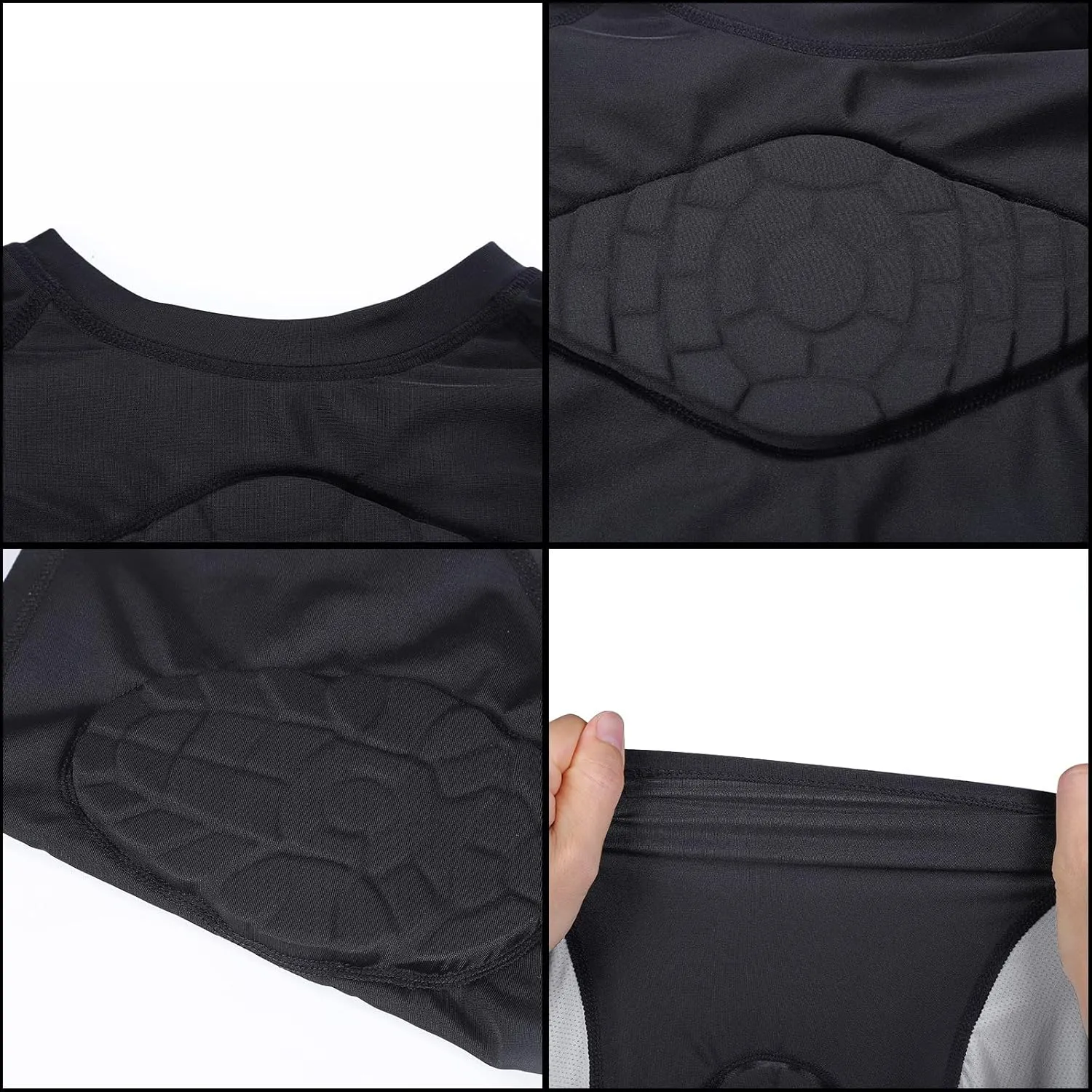 DGXINJUN Youth Padded Shirt Chest Rib Heart Guard Protector Kids Shirt for Football Baseball Lacrosse Goalies Softball