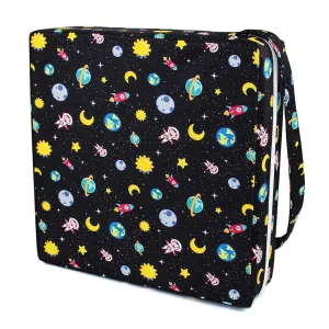 Dining Chair Heightening Cushion Portable Dismountable Adjustable Highchair Booster for Baby Toddler Kids Infant Washable Thick Chair Seat Pad Mat (Black Star)
