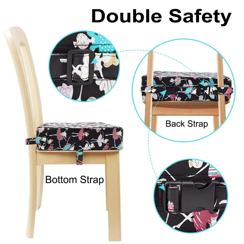 Dining Chair Heightening Cushion Portable Dismountable Adjustable Highchair Booster for Baby Toddler Kids Infant Washable Thick Chair Seat Pad Mat (Dance Girl)