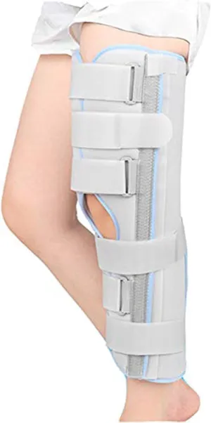 DKULMN Knee Fixation Brace,Knee Joint Fixation Belt, Straight Knee Splint, Comfort Rigid Support for Joint Pain Relief Arthritis Injury Recovery Workout,Grey,M
