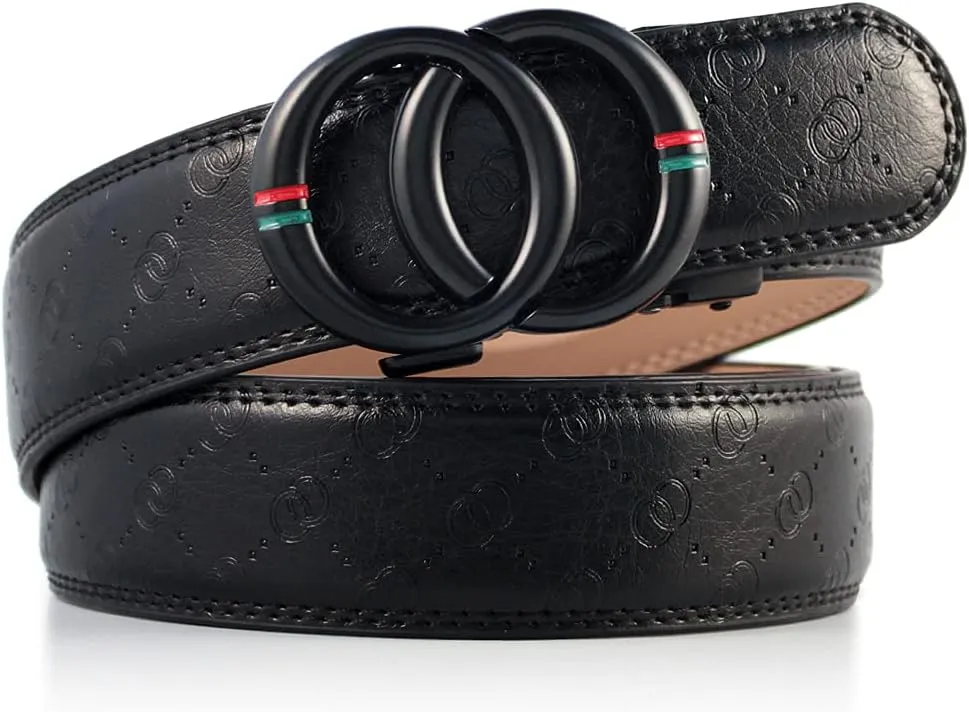 DOOPAI Belt Men, Ratchet Belt Dress Adjustable 1 3/8" Genuine Leather Designer Belt, Size Length Can be Cut, with Gift Box