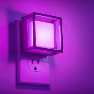 DORESshop Purple Night Lights [2 Pack], Dusk to Dawn Sensor, Adjustable Brightness, Bedroom, Bathroom, Hallway, Stairs, Halloween, Party