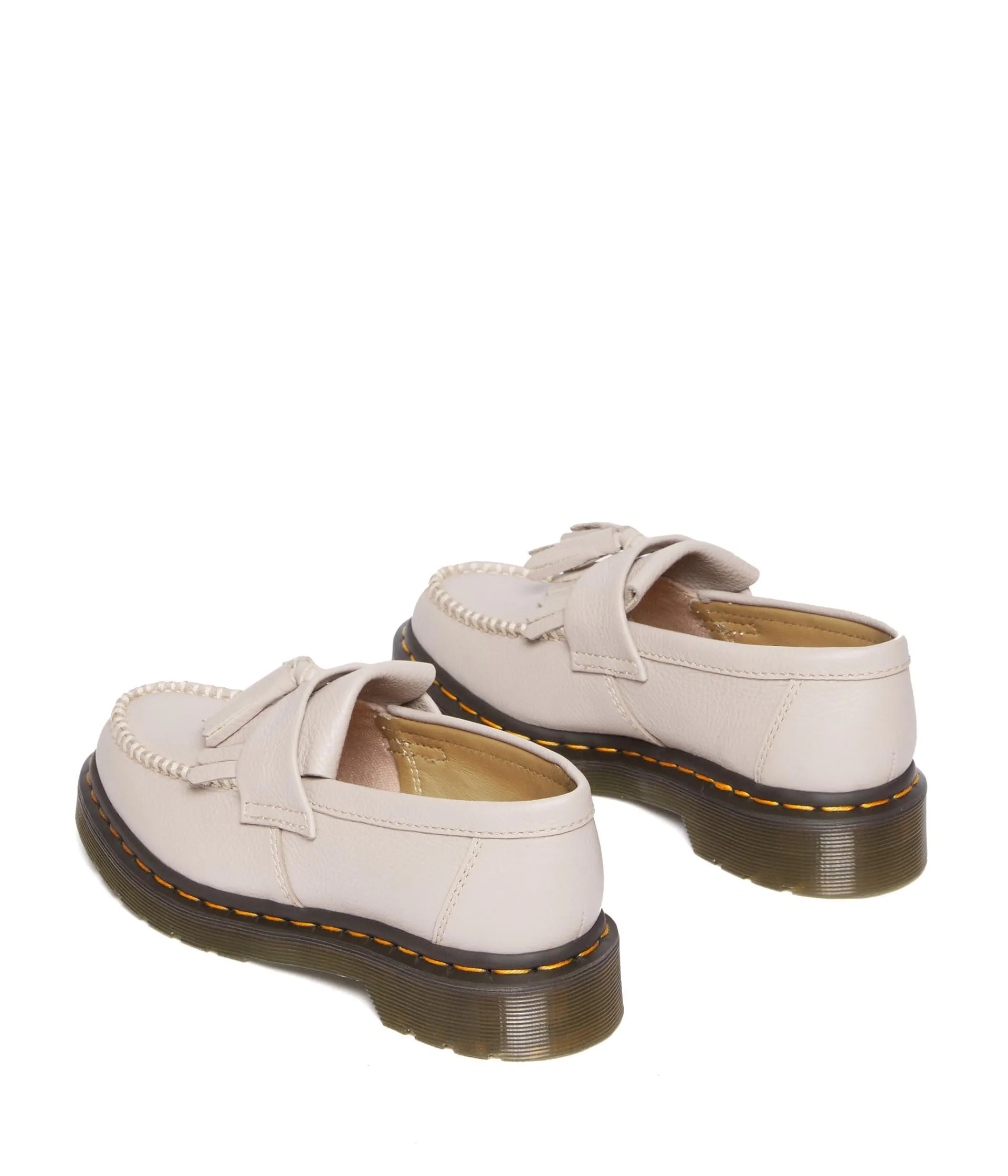 Dr. Martens Adrian Shoes for Women - Leather Upper - Round Toe - Intricate Front Detailing - Slip-on Style Vintage Taupe UK 7 (US Women's 9) M