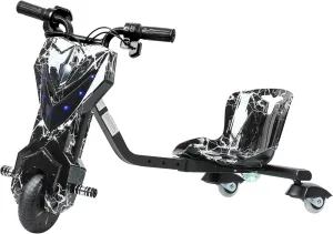 Drift Trike Big Wheel Drifting Tricycle for Ages 8 , Kid Ride on Tricycles with Strong Steel Frame, Ride-On Kids Tricycle with Adjustable Seat, Drifting Trike Ride-On Electric