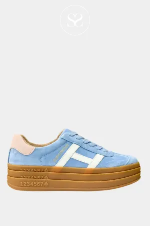 DRILLEYS SIXTY EIGHT PASTEL BLUE CHUNKY FLATFORM TRAINERS