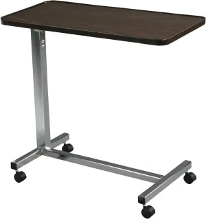 Drive Medical 13003 Non Tilt Top Overbed Table with Wheels, Chrome