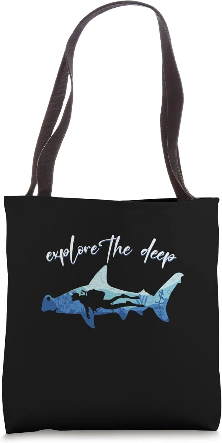 Explore The Deep Diver Ocean Coral Reefs Tote Bag