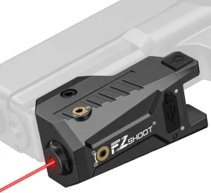 EZshoot Compact Pistol Laser Sight, Green/Red Laser Gun Sight with Adjustable Slide Rail, Rechargeable Low Profile Laser for Pistol Compatible with 21MM Picatinny Rail
