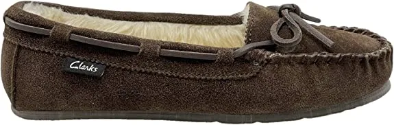 Faux Dark Fur Brown Slip Lined Slipper Courteous staff Comfortable Super affordable Moccasin Clarks On Suede