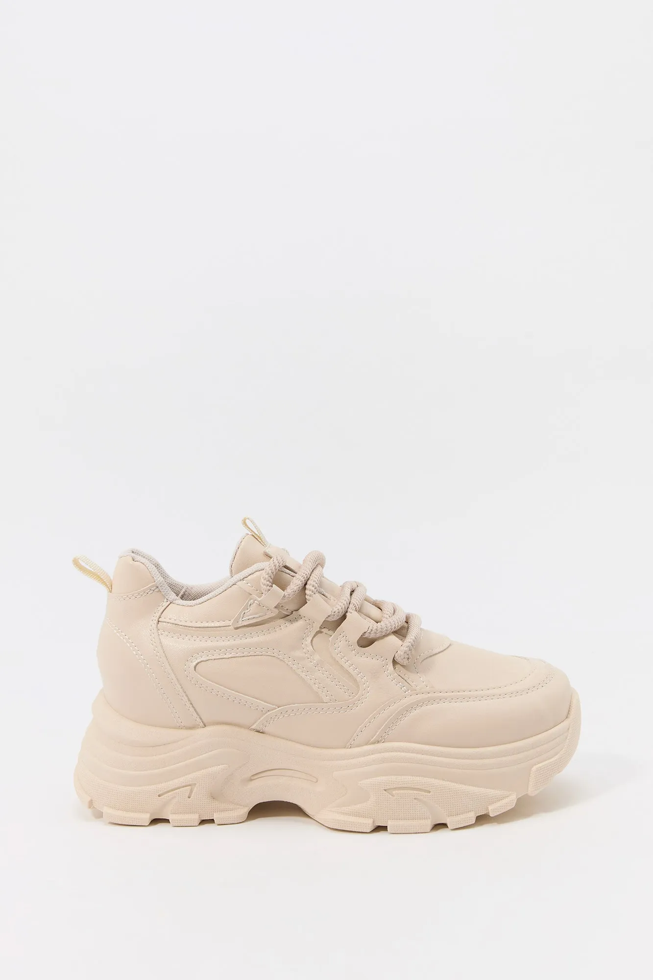 Faux Leather Chunky Platform Sneaker