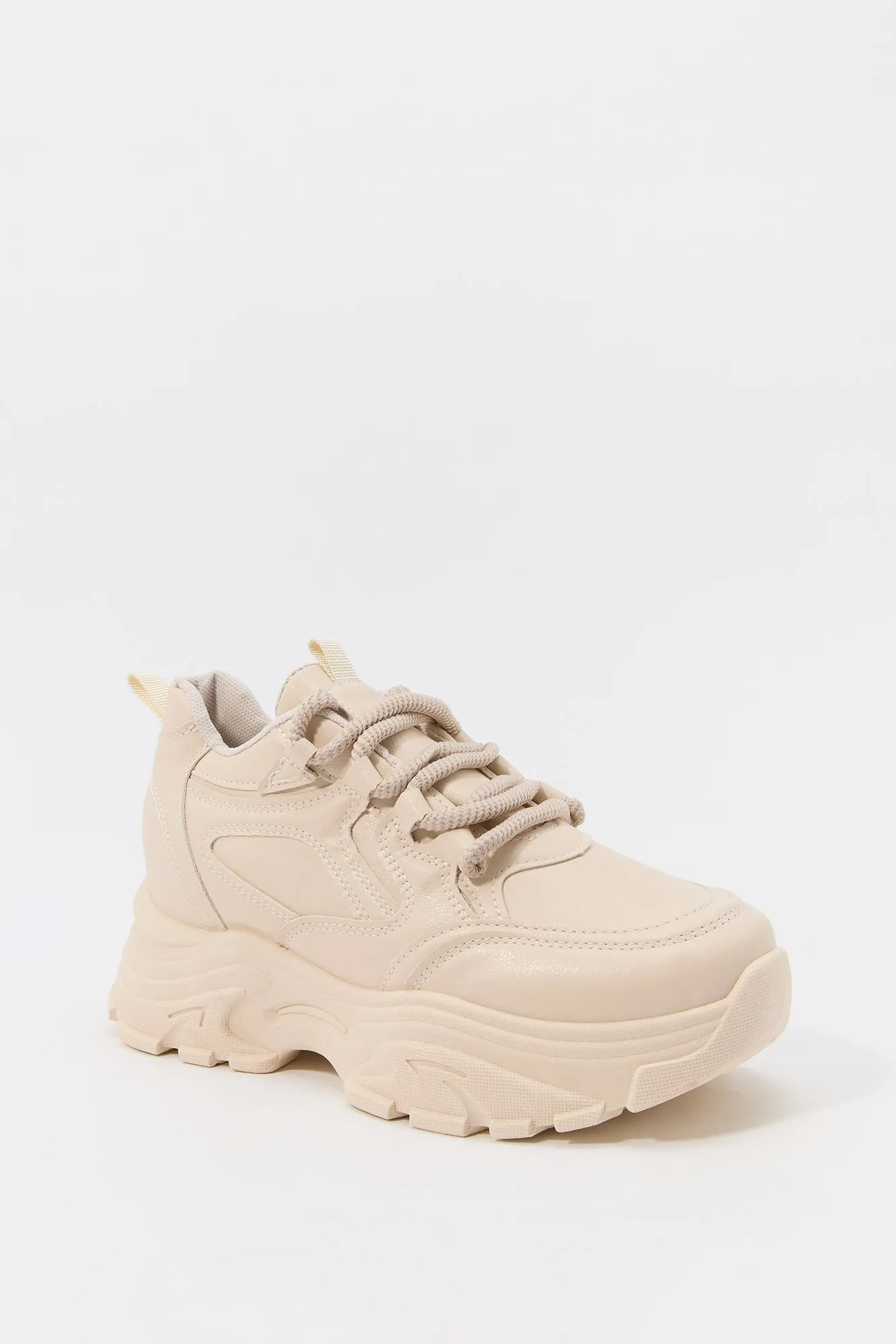 Faux Leather Chunky Platform Sneaker