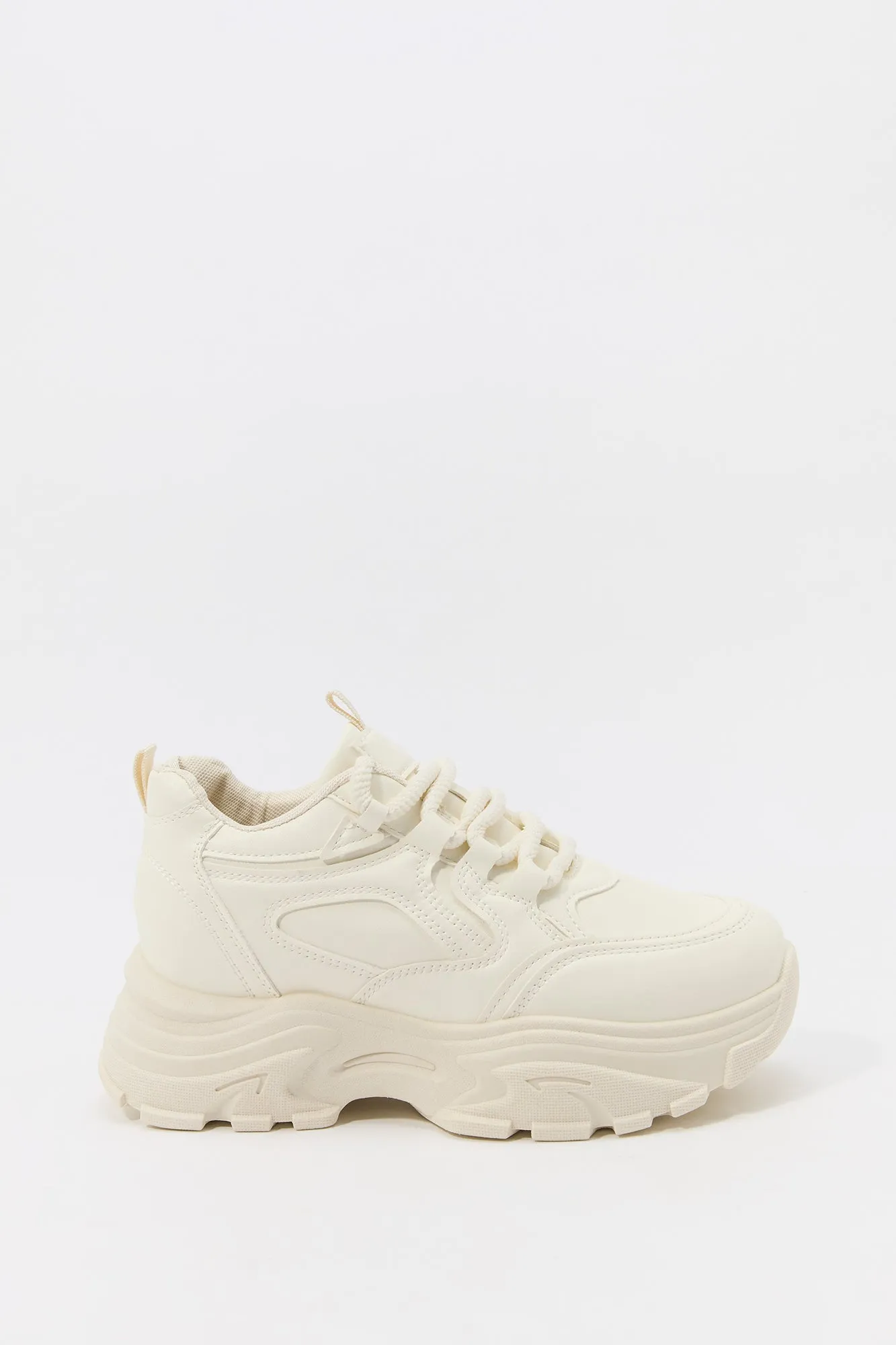 Faux Leather Chunky Platform Sneaker