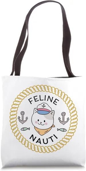 Feline Nauti: nautical sailor cat Tote Bag