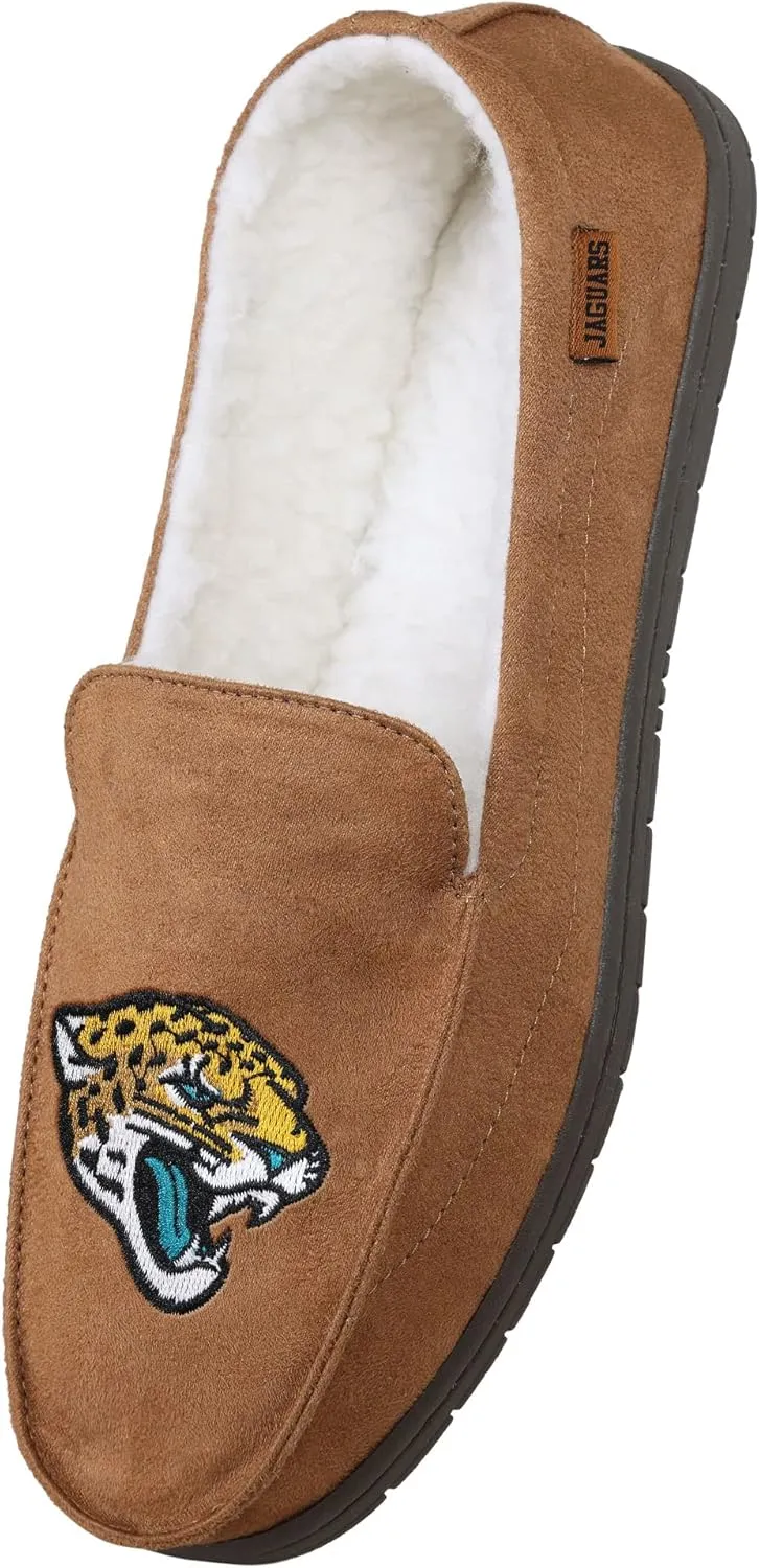 FOCO Men's NFL Football Team Logo Moccasin Slippers